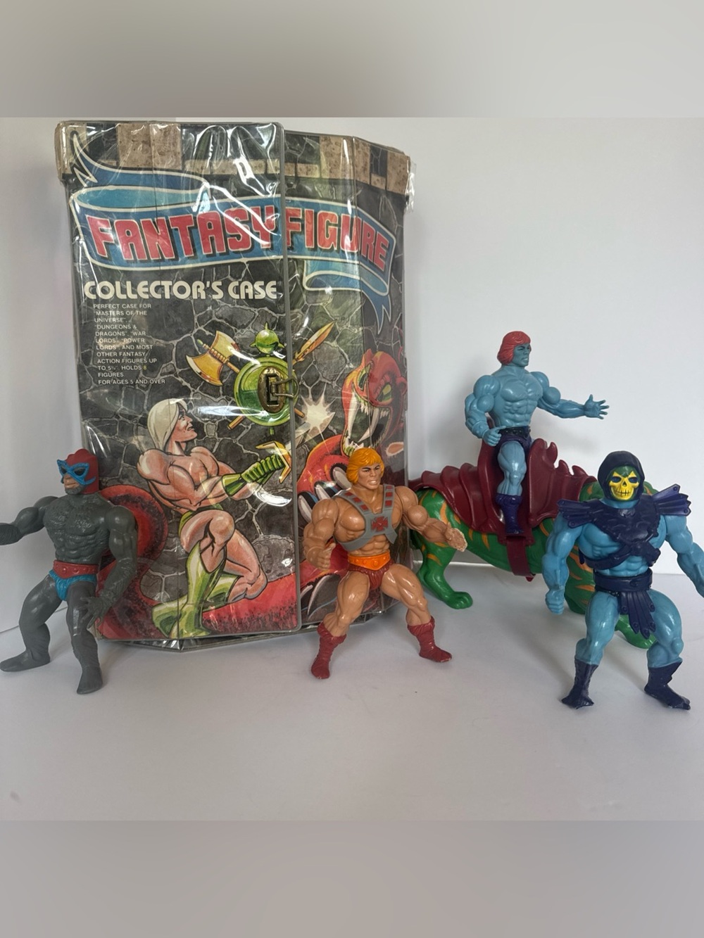 Vintage Mattel 1981 MOTU Masters Universe Action Figures He-Man Skeletor Case